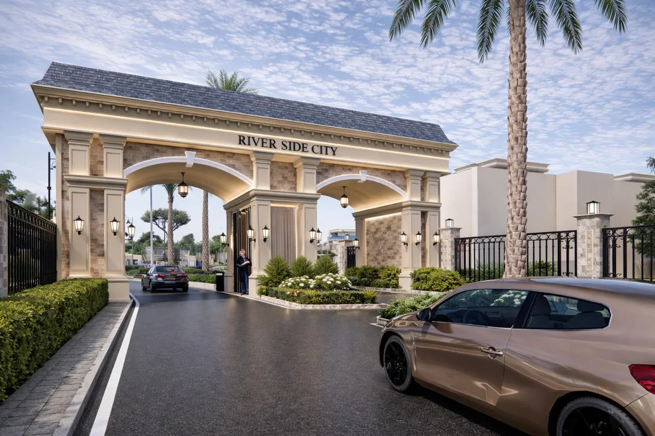 Grand gated entrance arch