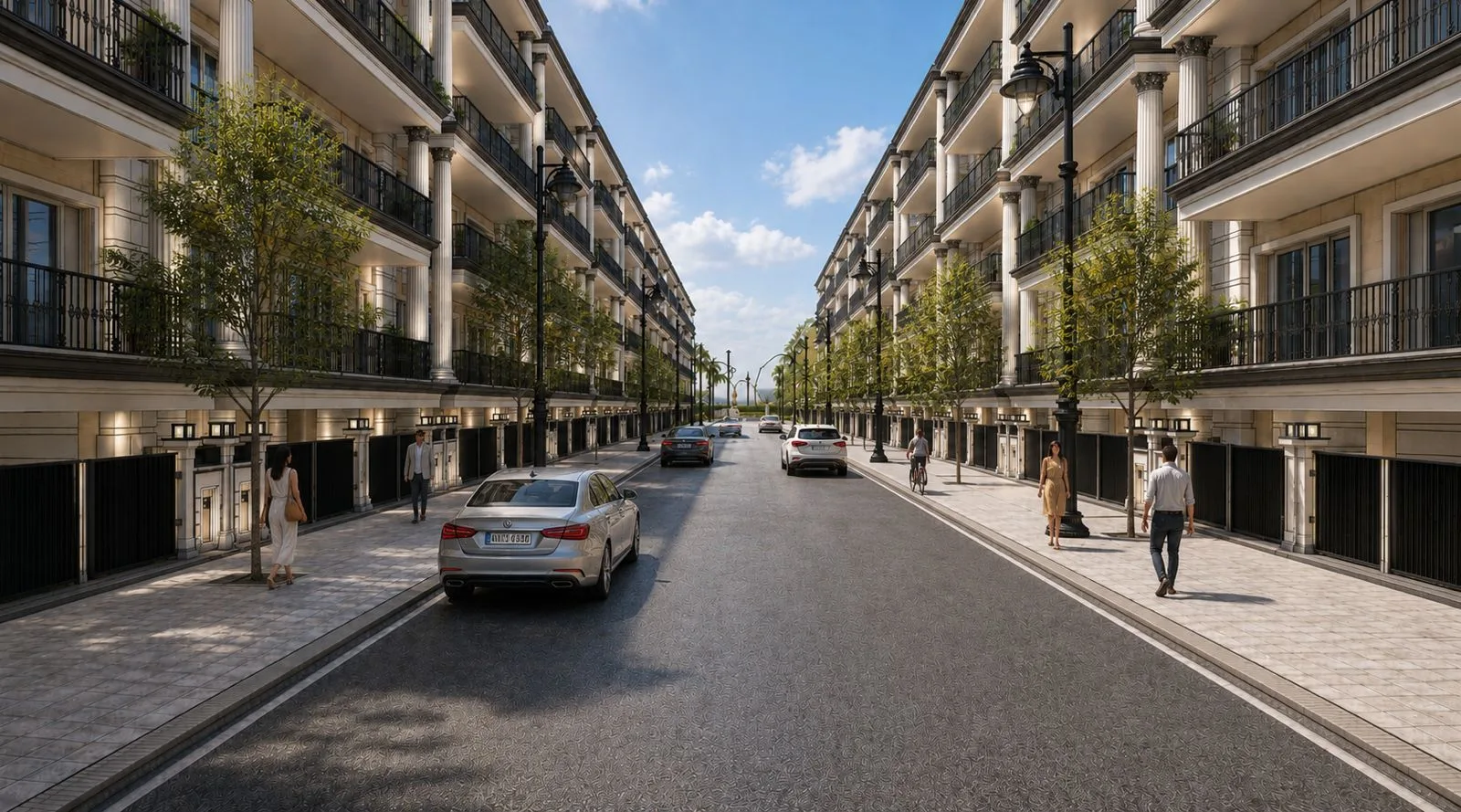 Tree-lined internal avenue